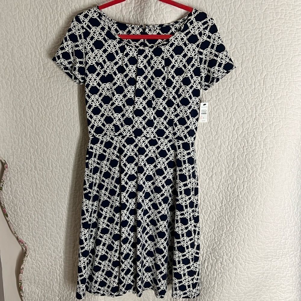 Talbots Navy Detailed Dress
